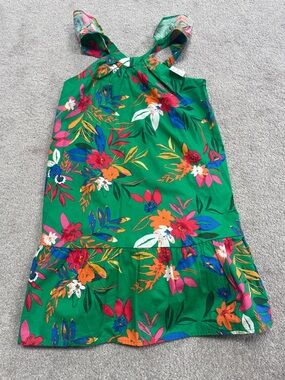 Girls Green Tropical Floral Sundress Crewcuts New With Tags Size 10